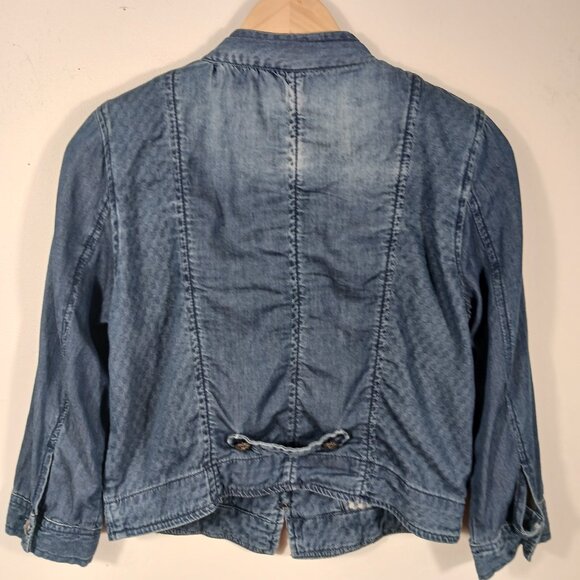 Reba Light Weight 3/4 Sleeve Embellished Denim Jacket Size Small Country Western - Picture 3 of 16